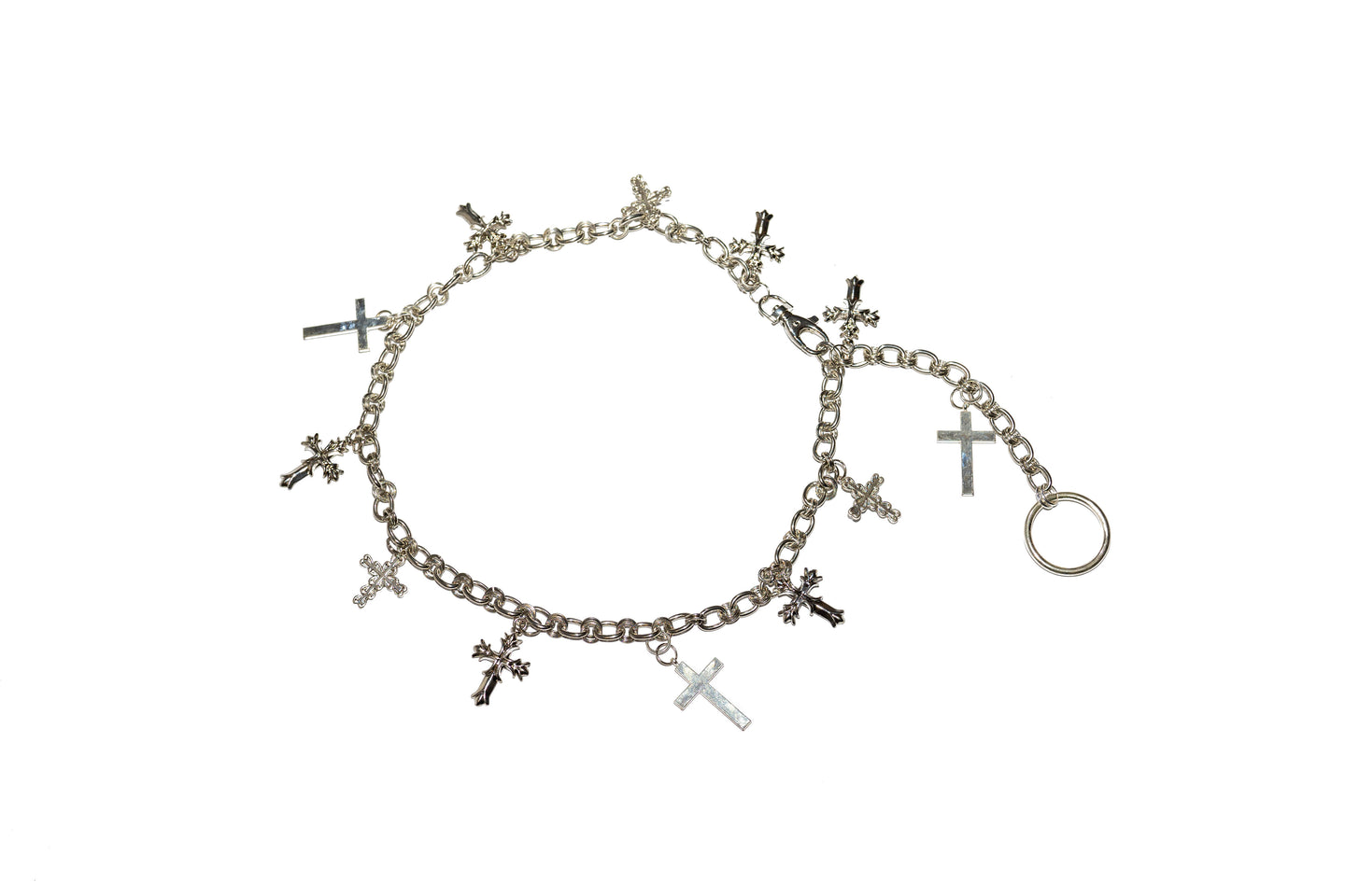 SILVER CROSS BELLY CHAIN (SMALL CHAIN)